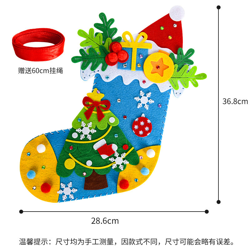 Wholesale Weaving Christmas Socks Christmas Children's DIY Handmade Material Pack